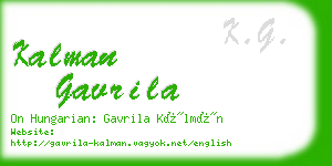 kalman gavrila business card